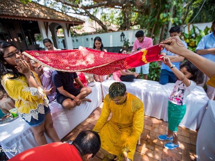 Groom Haldi's Candid Photographers In Goa - picsurely